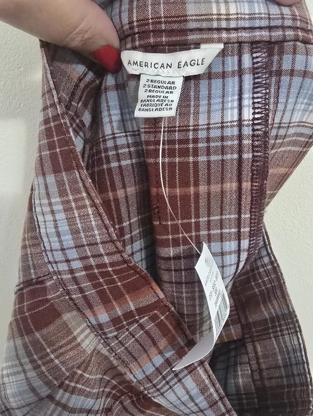 American Eagle Outfitters NWT Plaid Pleated High Rise Mini Skirt Size 2 Burgundy